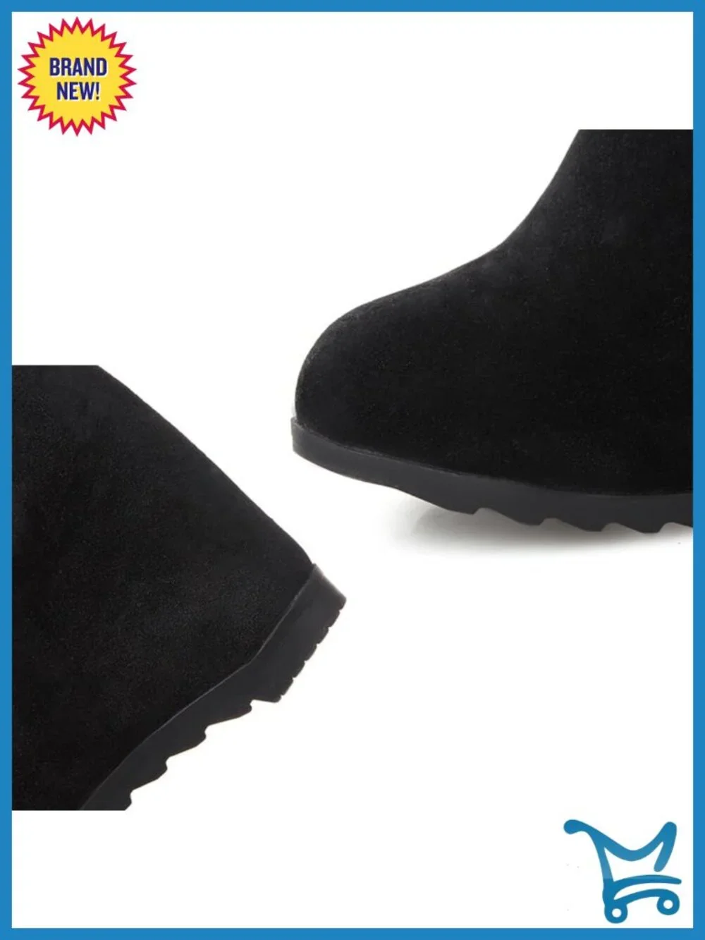 Thigh High Snow Boots Waterproof Slip-on Hidden Wedge Suede PU Leather